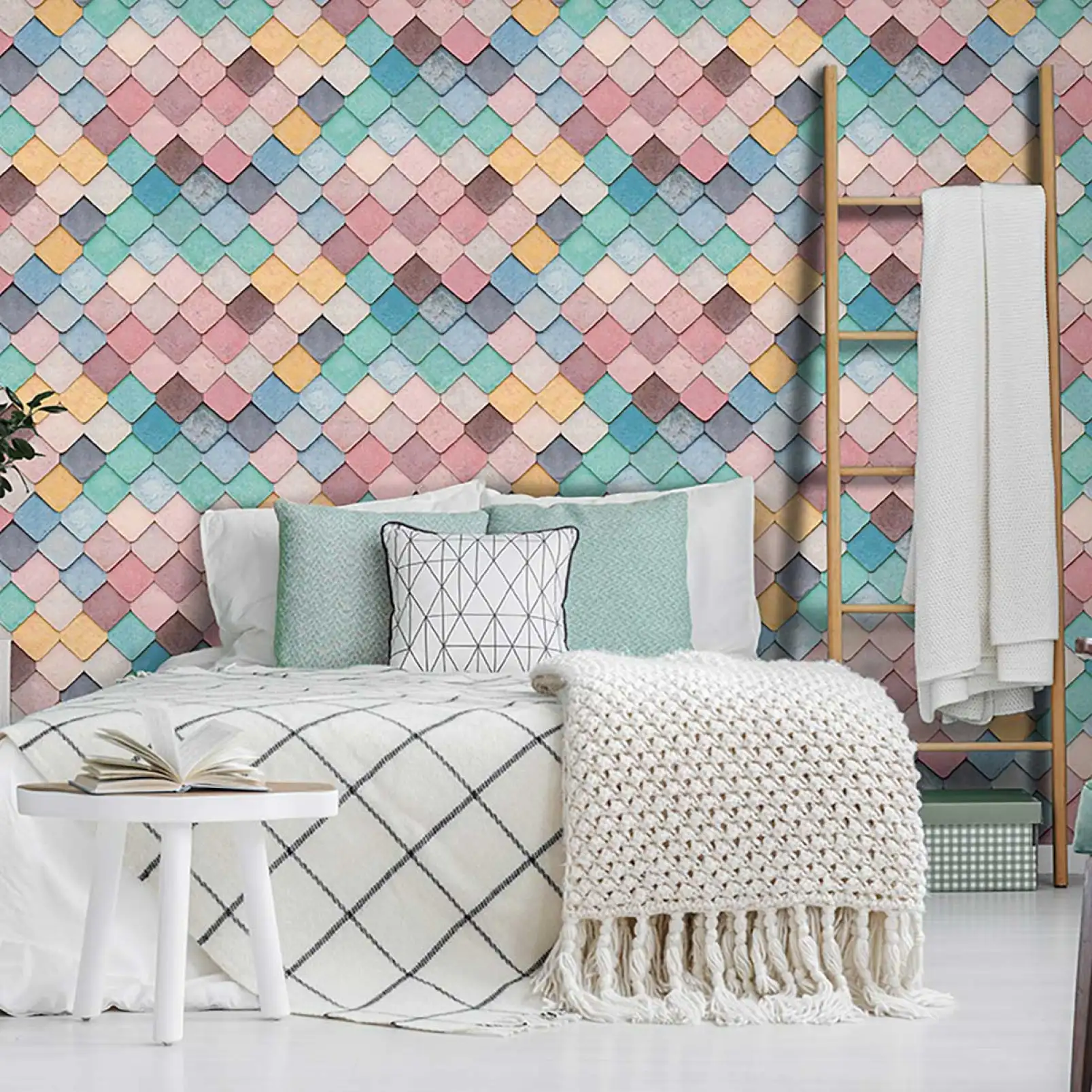 papier-peint-ecailles-pastel-multicolores