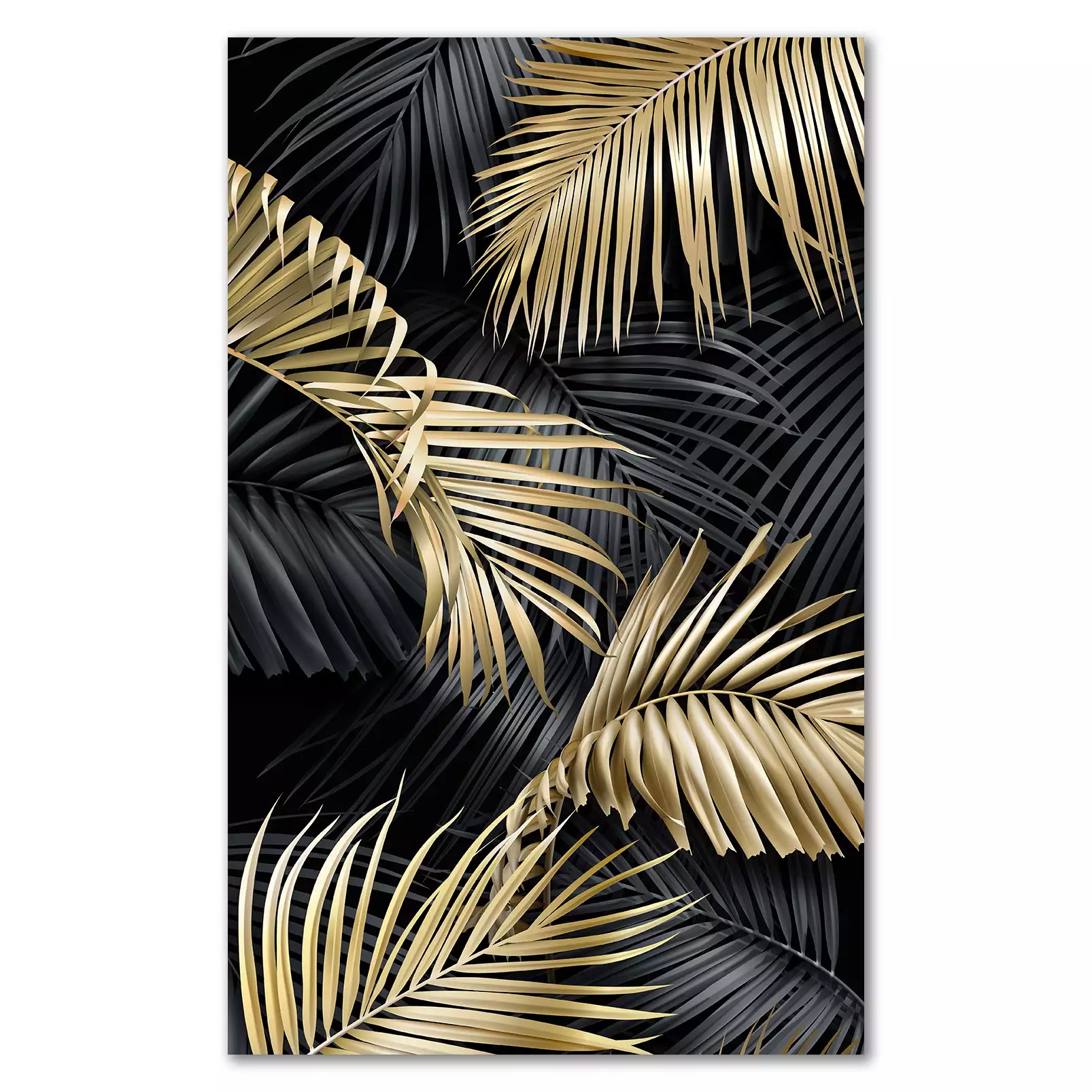 tableau-deco-jungle-feuillage-or-50x80cm
