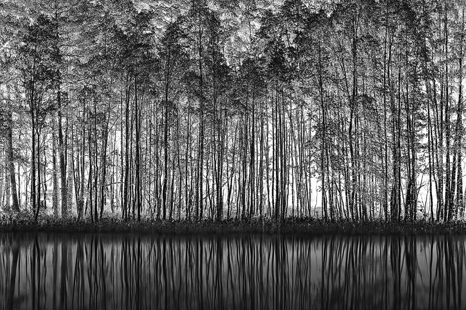 tableau-foret-pointillisme