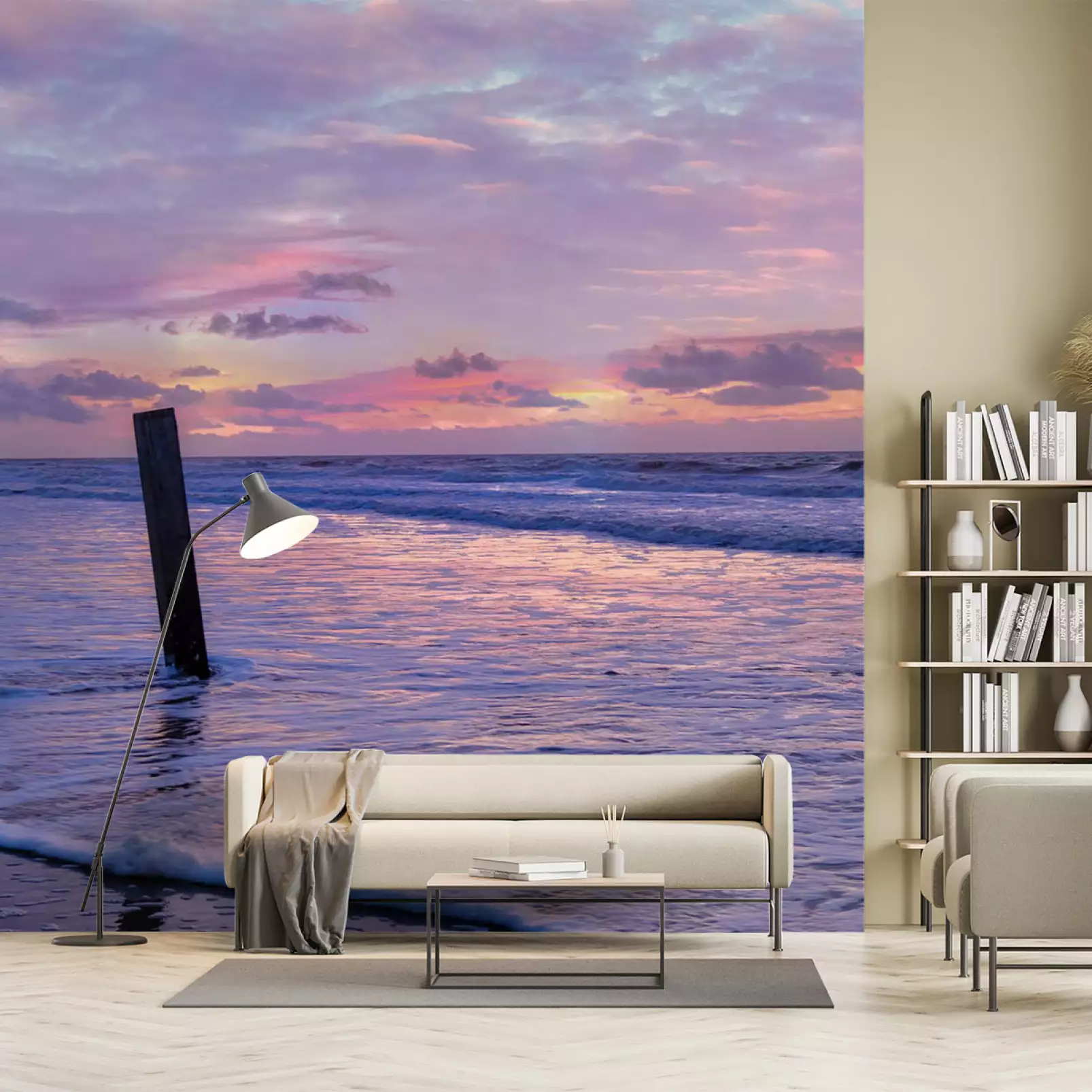 tapisserie-decoration-murale-plage-et-mer-au-sunset