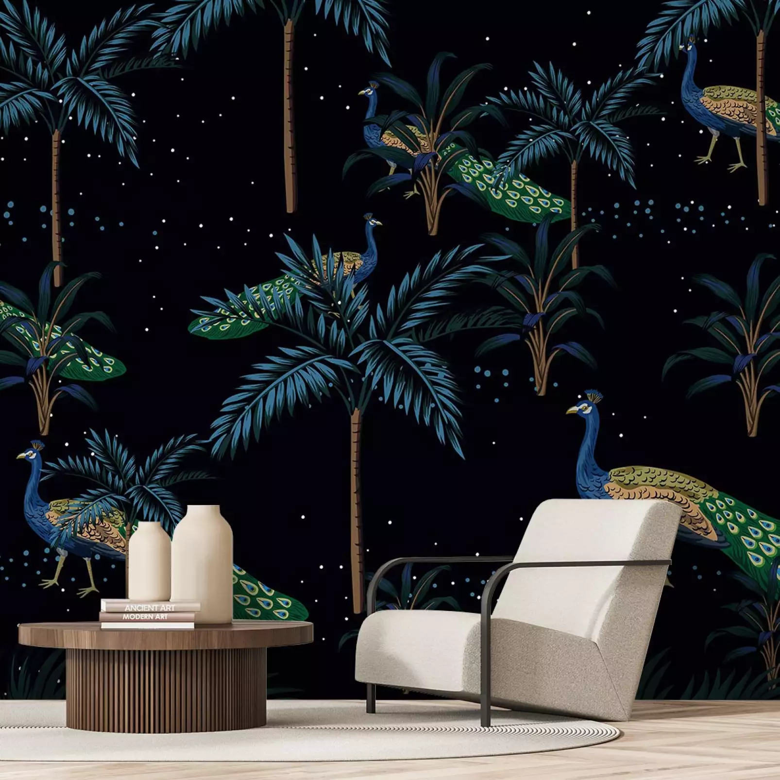 tapisserie-panoramique-feuilles-art-deco-bleu-paon