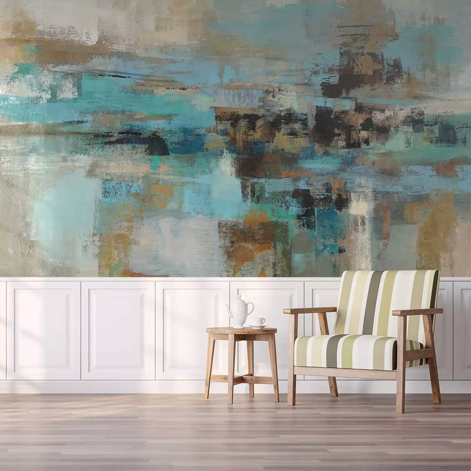 tapisserie-panoramique-impression-turquoise