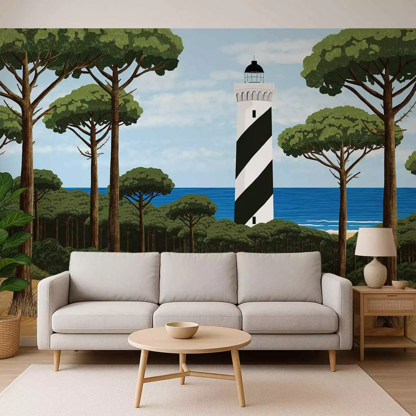 tapisserie-panoramique-paysage-bord-de-mer-phare-de-contis